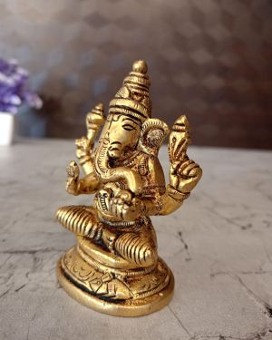 Buy Brass Ganesha Statue For Pooja 3.5″