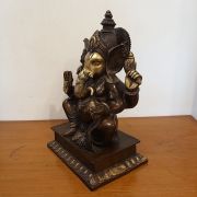 Brass Ganesha with Brown Antique Idol- 18″