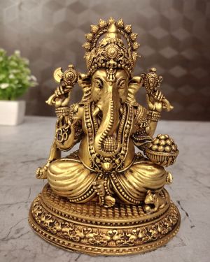 Buy Brass Fine Craft Ganesha Statue For Pooja & Gift 5″