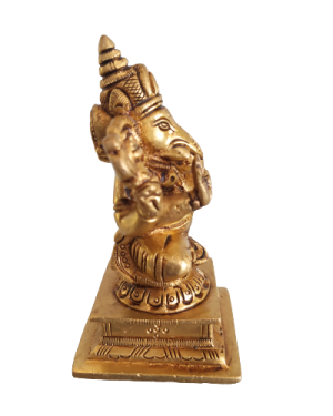 Brass Idampuri Ganesha Idol-4.2″