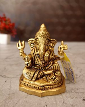Brass Small Ganesha Statue 2.5″