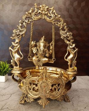 Brass Swing Ganesha Uruli- 21″