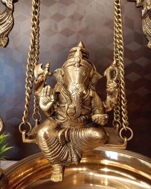 Brass Swing Ganesha Uruli- 21″