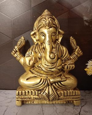 Buy Brass Ganesha Statue Wall Mount 6″