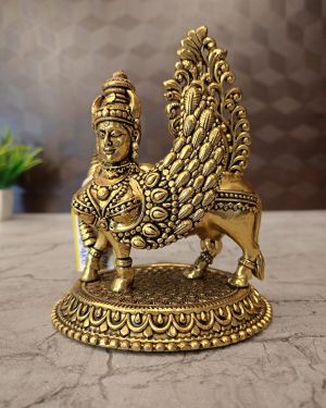 Brass Kamadenu Statue 5″