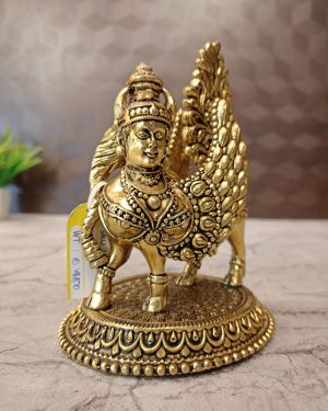 Brass Kamadenu Statue 5″