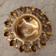 Brass Uruli With Lotus Diya- 3″