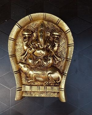 Brass Moram Ganesha Wall Mount Idol- 6.5″