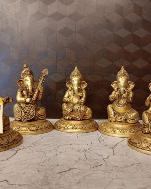 Buy Brass Ganesha Music set 7″ For Gifts & Homedecor