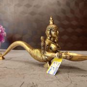 Brass Fish Designer Diya With Handle Pooja Idol- 4″