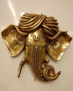 Brass Pagadi Ganesha Wall Mount 9″