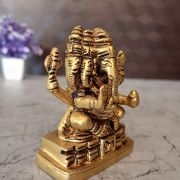 Brass Panjamuha Ganesha statue For Pooja 3.5″