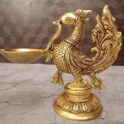 Buy Brass Peacock With Diya Idol 7″