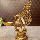 brass-peacock-holding-diya-pooja-home-decor-vgocart-coimbatore