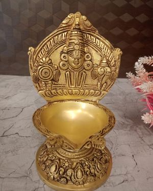 Buy Brass Perumal With Sangu Chakra Namam Diya 9″