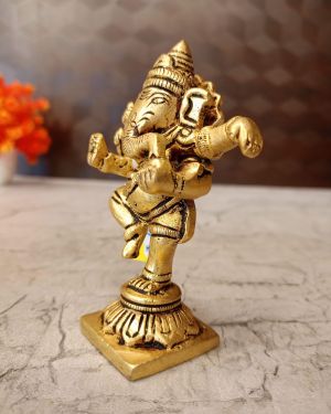 Brass Rathna Ganesha Good For Pooja 4″