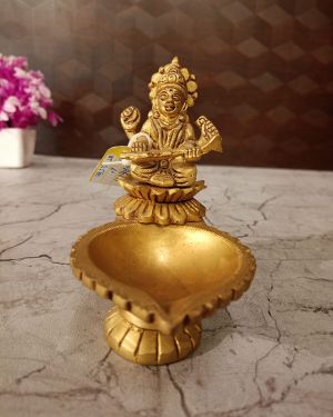 Brass Saraswathi Diya Lamp 4”