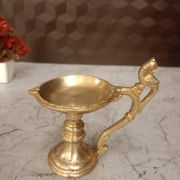 Brass parrot handle Diya- 5.5″