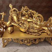 Brass Ganesha Sleeping On Designer Sofa 9″