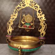 Buy Brass Stone Finish Uruli Swing Ganesha 21″ Handcraft & Antique