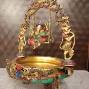 Buy Brass Stone Finish Uruli Swing Ganesha 21″ Handcraft & Antique