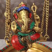 Buy Brass Stone Finish Uruli Swing Ganesha 21″ Handcraft & Antique