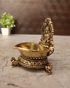 Brass Fine art Lakshmi diya 3″