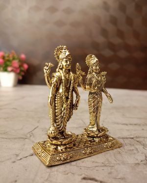Brass Fine Art Vishnu Lakshmi 3″