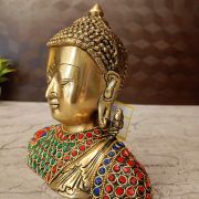 Brass Stone Buddha Statue 6.5″