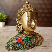 Brass Stone Buddha Statue 6.5″