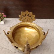 Brass Peacock Uruli Big- 9.5″