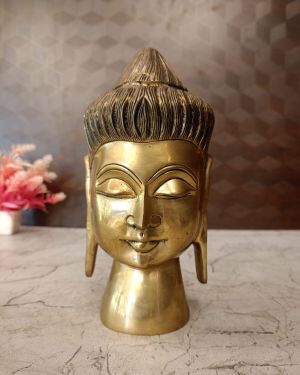 Brass Buddha Head 8″