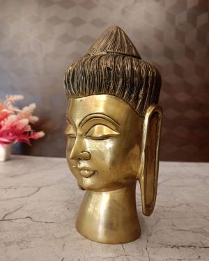Brass Buddha Head 8″