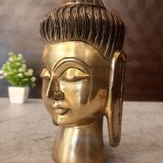 Handcrafted Meditating Brass Buddha Face Statue 8″
