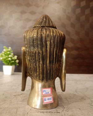 Handcrafted Meditating Brass Buddha Face Statue 8″