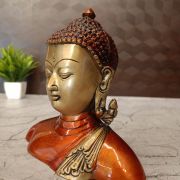 Brass Semi Coloured Buddha Idol 6.5”