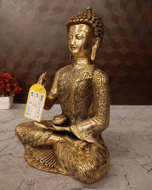 Brass Buddha Statue-12″