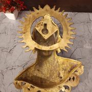 Brass Buddha Face Wall Hanging- 16″