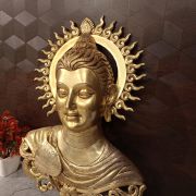 Brass Buddha Face Wall Hanging- 16″