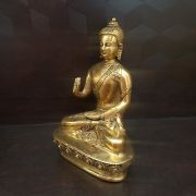 Brass Buddha plain Statue- 10″