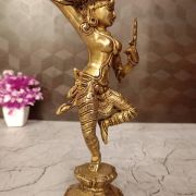 Brass Decor lady with Mirror Idol- 9″