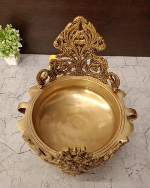Brass Designer Uruli With Golden Antique Finish 11″