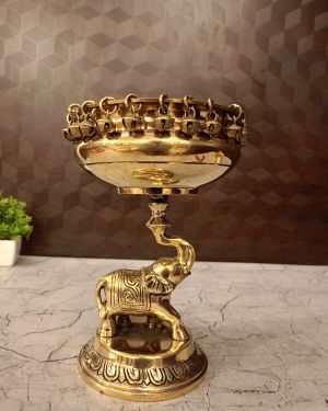 Brass Elephant Uruli- 9″
