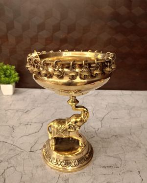 Brass Elephant Uruli- 9″