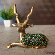 Buy Brass Stone Deer For Home decor Handcraft & Antique statue 3″