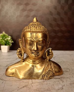 Brass Plain Semi Buddha / Golden Finish 6″