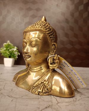 Brass Plain Semi Buddha / Golden Finish 6″