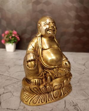Brass Laughing Buddha 6”