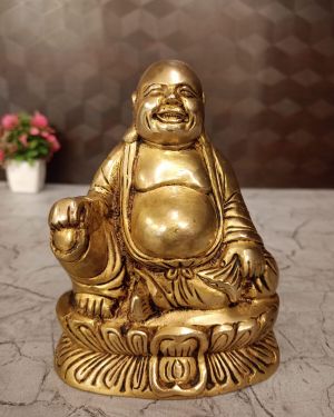 Brass Laughing Buddha 6”