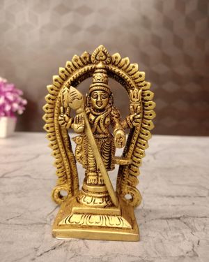 Brass Lord Murugan With Arch Statue | Subramanya Swamy Standing With Vel Handcrafted Idol 5”